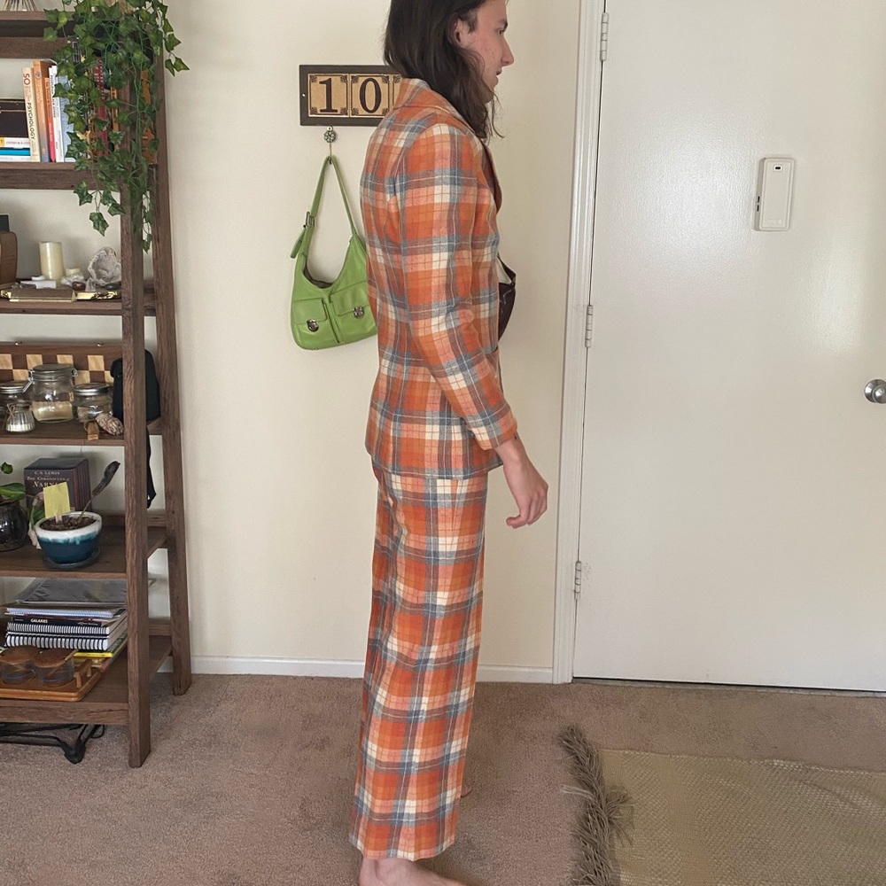 VINTAGE 70s PENDLETON WOOL WOMENS PLAID SUIT - Picture 14 of 16